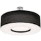 Afx Montclair 30in. Medium Base Semi-Flush Mount, Satin Nickel Finish, Black Shade MCF3044MB-BKSF - alternate 1